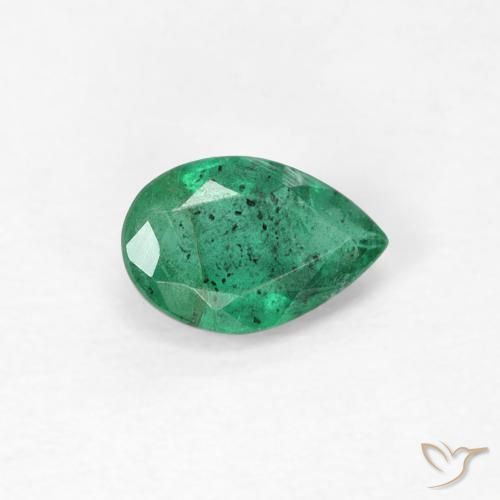Esmeralda Verde claro medio natural de 0.39 ct, En forma de pera, SI