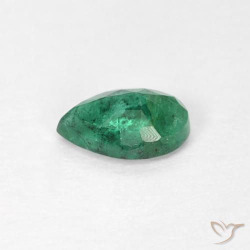 Esmeralda Verde claro medio natural de 0.39 ct, En forma de pera, SI