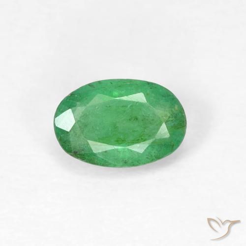0.51ct Natural Verde medio Esmeralda, Ovalada, SI
