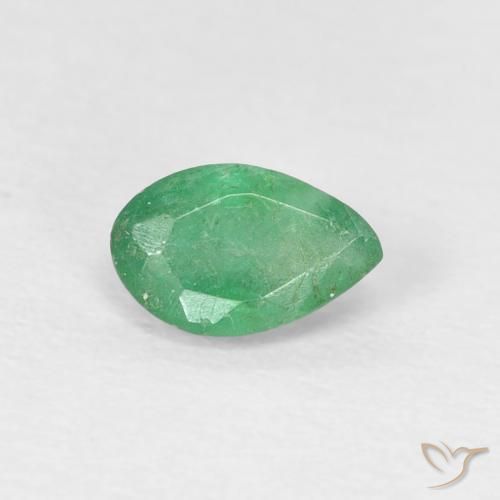 Esmeralda Verde menta natural de 0.41 ct, En forma de pera, SI