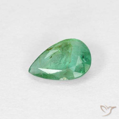 0.32ct Natural Verde frío Esmeralda, En forma de pera, SI