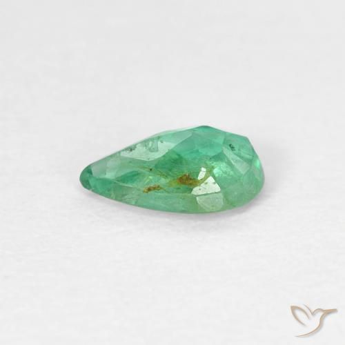 Esmeralda Verde frío natural de 0.32 ct, En forma de pera, SI