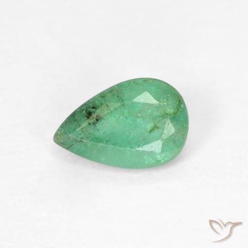Esmeralda Verde pistacho natural de 0.35 ct, En forma de pera, SI