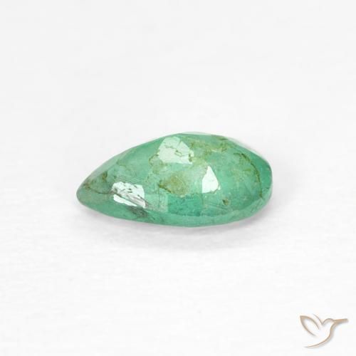 Esmeralda Verde pistacho natural de 0.35 ct, En forma de pera, SI