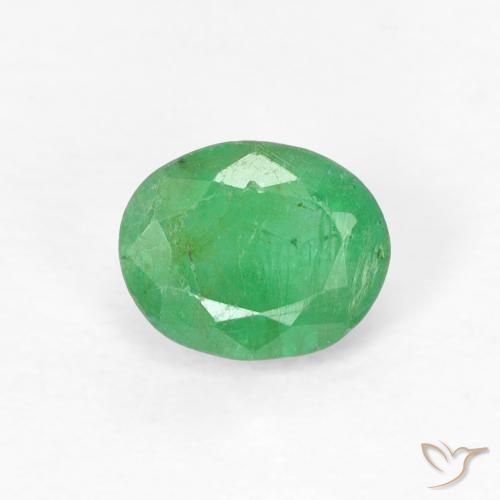 0.40ct Natural Verde trébol Esmeralda, Ovalada, VS-SI