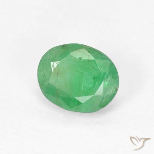 Esmeralda Verde trébol natural de 0.40 ct, Ovalada, VS-SI