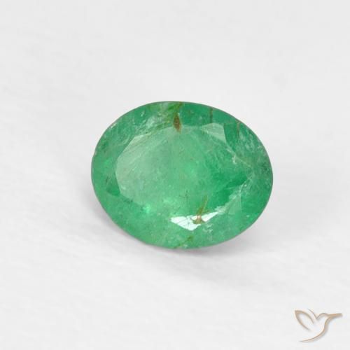 Esmeralda Verde medio natural de 0.40 ct, Ovalada, VS-SI