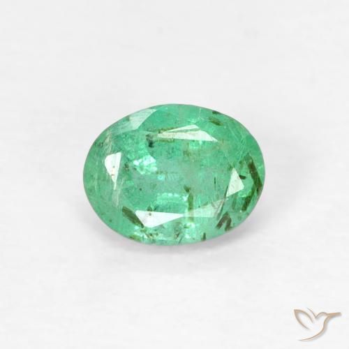 0.34ct Natural Verde claro Esmeralda, Ovalada, VS-SI