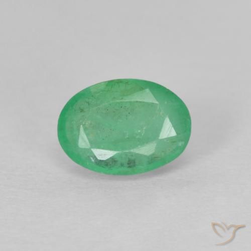 0.49ct Natural Verde medio Esmeralda, Ovalada, VS-SI