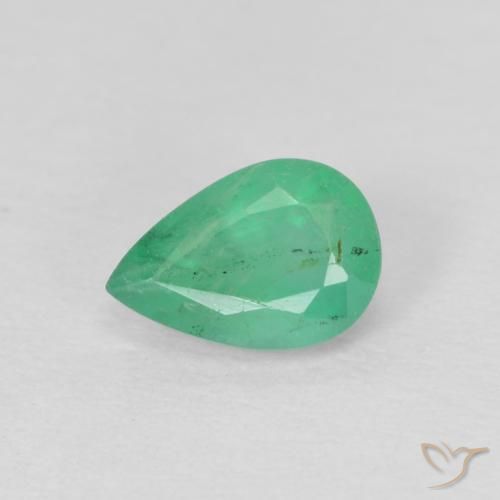 0.43ct Natural Verde claro Esmeralda, En forma de pera, VS-SI