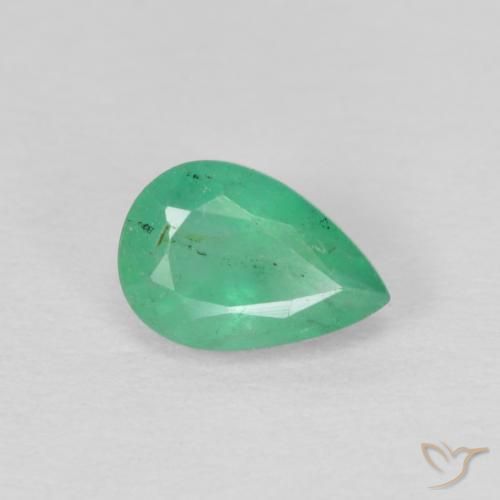 Esmeralda Verde claro natural de 0.43 ct, En forma de pera, VS-SI