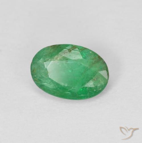 Esmeralda Verde trébol natural de 0.40 ct, Ovalada, VS-SI
