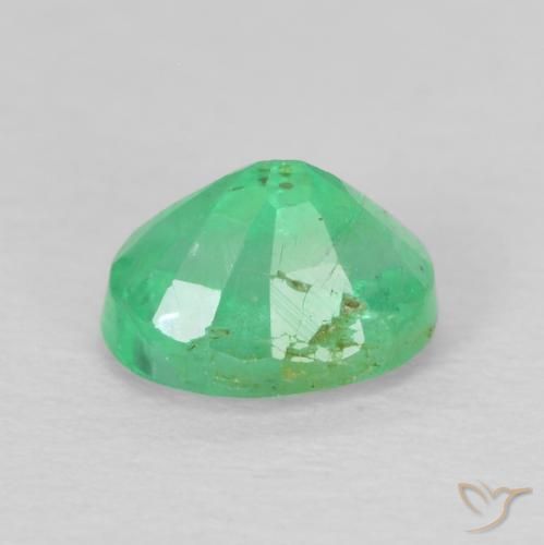 Esmeralda Verde brillante natural de 0.41 ct, Corte Óvalo, VS-SI