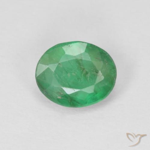 0.71ct Natural Verde trébol Esmeralda, Ovalada, SI