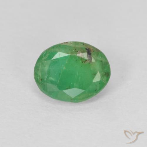 0.58ct Natural Verde medio Esmeralda, Ovalada, SI