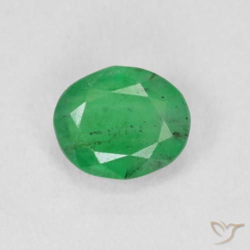 0.61ct Natural Verde trébol Esmeralda, Ovalada, SI