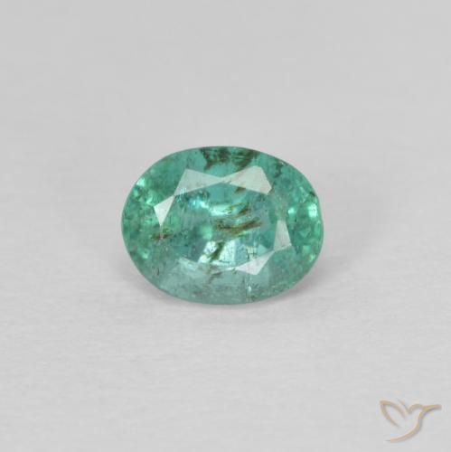 0.47ct Natural Verde medio Esmeralda, Ovalada, SI