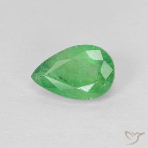 0.43ct Natural Verde amarillento Esmeralda, En forma de pera, SI