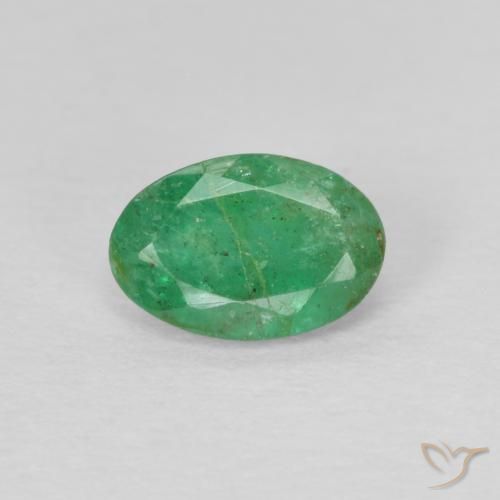 0.43ct Natural Verde trébol Esmeralda, Ovalada, SI