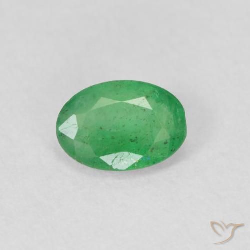0.34ct Natural Verde medio Esmeralda, Ovalada, SI