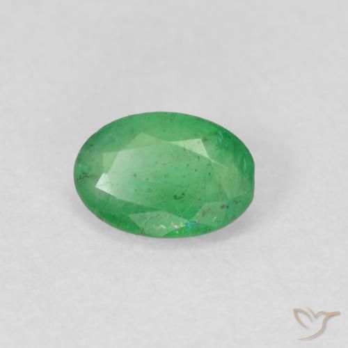 Esmeralda Verde medio natural de 0.34 ct, Ovalada, SI