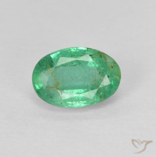 0.56ct Natural Verde frío Esmeralda, Ovalada, VS-SI