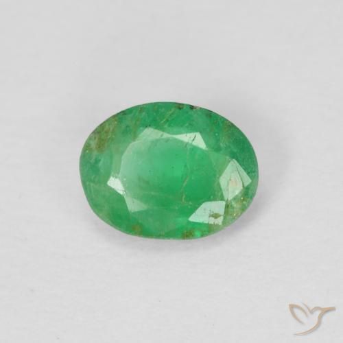 Esmeralda Verde trébol natural de 0.29 ct, Ovalada, VS-SI