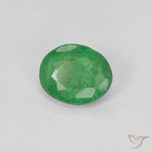 Esmeralda Verde amarillento natural de 0.28 ct, Ovalada, VS-SI