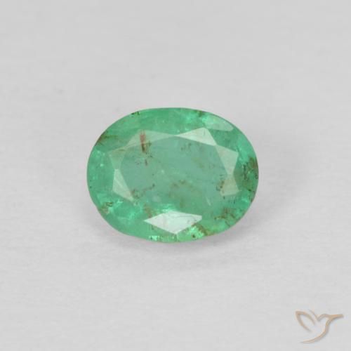 0.31ct Natural Verde claro Esmeralda, Ovalada, VS-SI