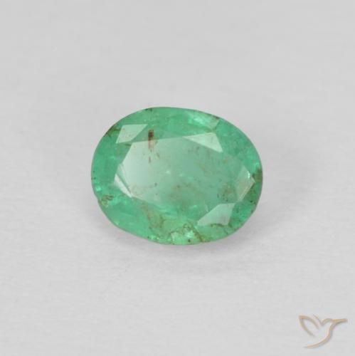 Esmeralda verde natural de 0,31 ct, corte óvalo, VS-SI