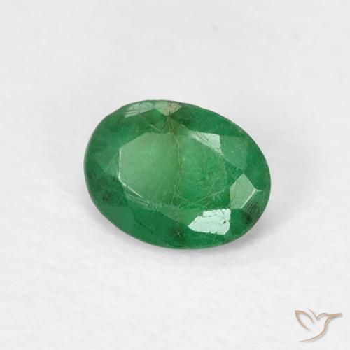 Esmeralda Verde medio natural de 0.31 ct, Ovalada, SI