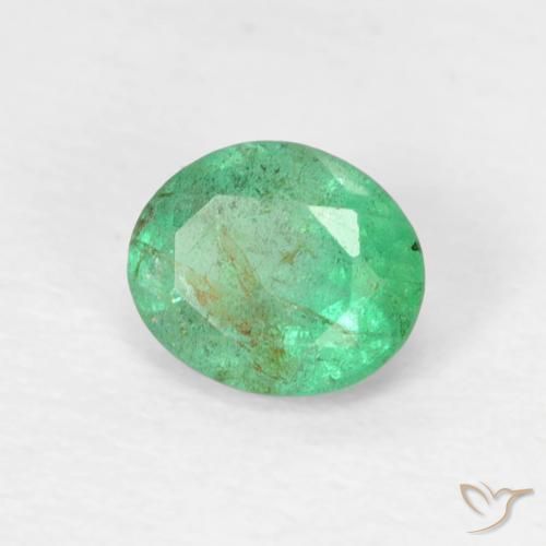Esmeralda Verde azul natural de 0.39 ct, Ovalada, SI