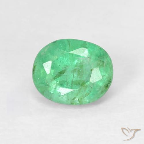 0.47ct Natural Verde trébol claro Esmeralda, Ovalada, SI