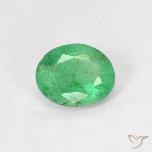 0.31ct Natural Verde claro Esmeralda, Ovalada, SI