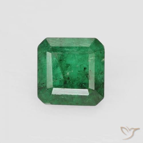 Esmeralda verde natural de 0,47 ct, corte esmeralda, SI-I1