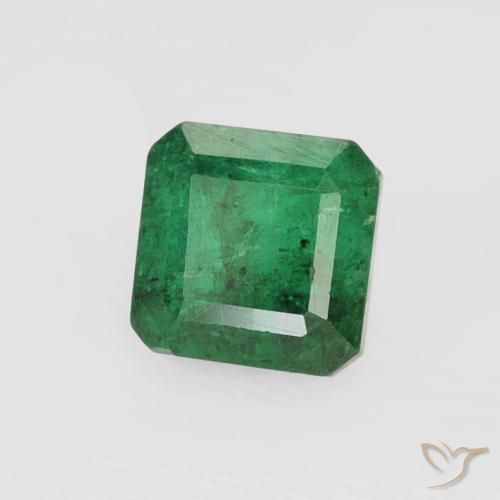 Esmeralda verde natural de 0,47 ct, corte esmeralda, SI-I1