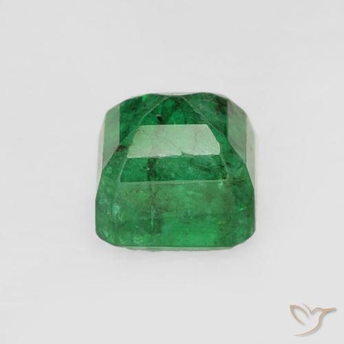 Esmeralda verde natural de 0,47 ct, corte esmeralda, SI-I1
