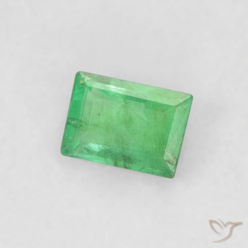 Esmeralda Verde claro natural de 0.20 ct, Corte Baguette, VS-SI