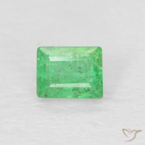 0.20ct Natural Verde amarillento pálido Esmeralda, Corte Baguette, SI