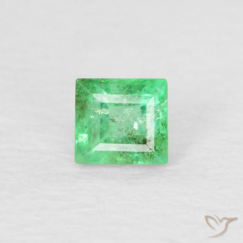 0.18ct Natural Verde trébol claro Esmeralda, Corte Baguette, SI