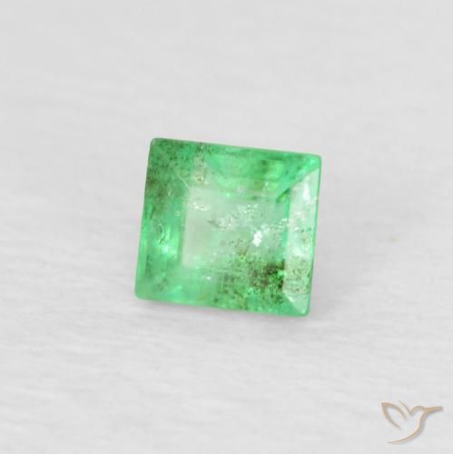 Esmeralda Verde trébol claro natural de 0.18 ct, Corte Baguette, SI