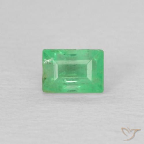 0.21ct Natural Verde medio Esmeralda, Corte Baguette, SI-I1