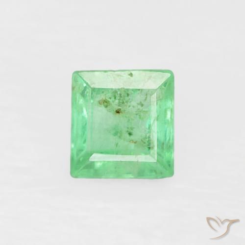 0.20ct Natural Verde claro Esmeralda, Cuadrado, SI