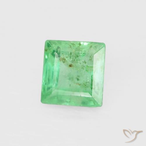 Esmeralda Verde claro natural de 0.20 ct, Cuadrado, SI