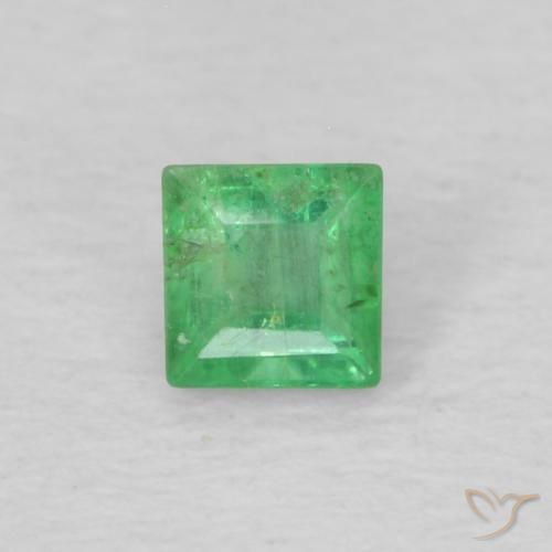 0.16ct Natural Verde trébol Esmeralda, Cuadrado, VS-SI