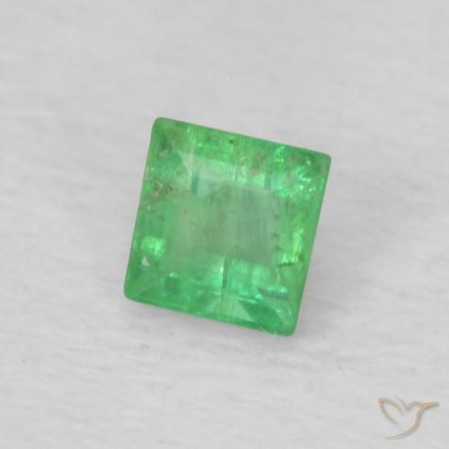 Esmeralda Verde trébol natural de 0.16 ct, Cuadrado, VS-SI