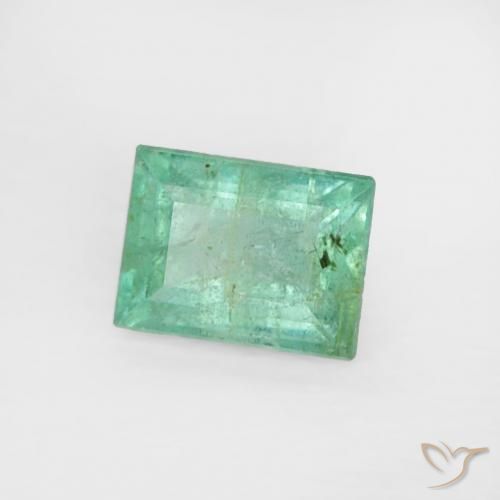 Esmeralda Verde pistacho natural de 0.27 ct, Corte Baguette, SI
