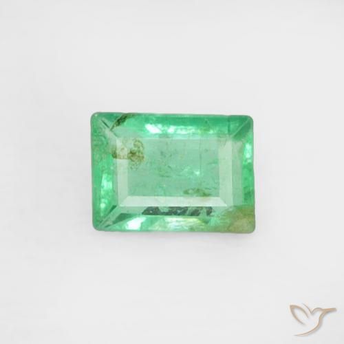 0.15ct Natural Verde claro Esmeralda, Corte Baguette, VS-SI, Photo A