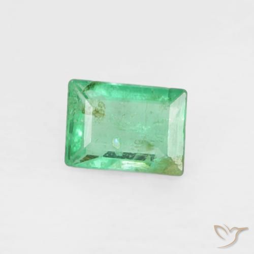 Esmeralda verde brillante natural de 0,15 ct, corte baguette, VS-SI