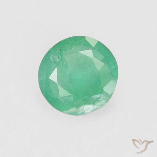 Esmeralda verde natural de 0,16 ct, corte redondo, VS